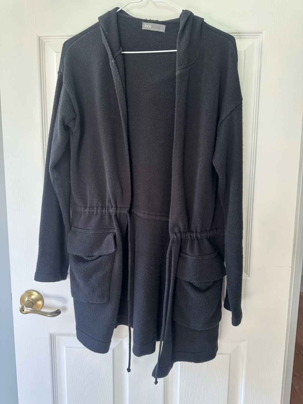 ASOS Black Hooded Utility Jacket with Drawstring